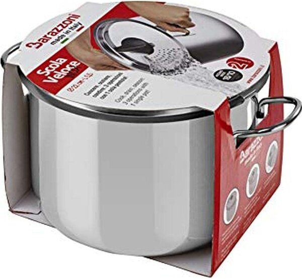 BARAZZONI Pentola Cuoci Pasta in Acciaio Inox cm 22 con Coperchio Resistente al Forno - Scolaveloce
