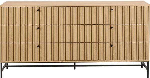 Cassettiera effetto rovere in colore naturale 158x80x40 cm Albany - Actona