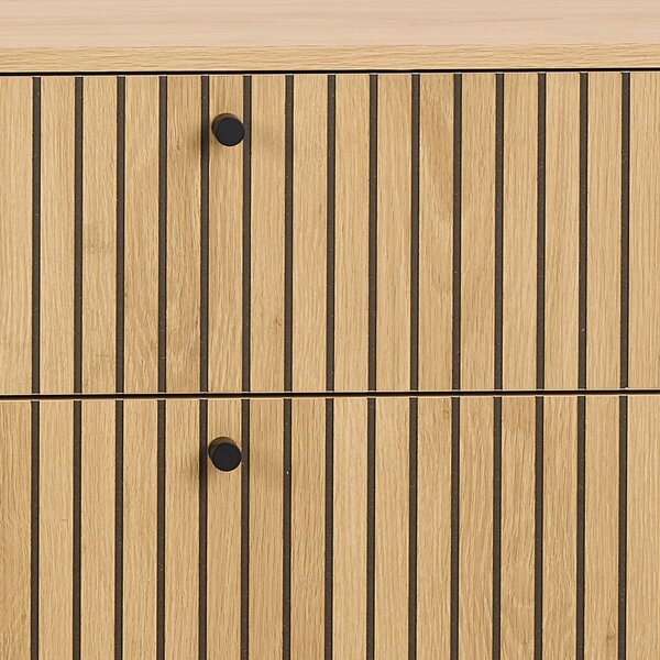Cassettiera effetto rovere in colore naturale 158x80x40 cm Albany - Actona