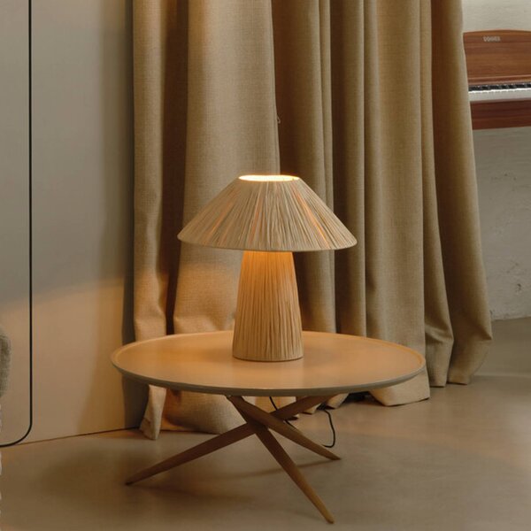 OSRAM Lampada da tavolo Decor Bamboo Paper Hut, Marrone / Ruggine, Soggiorno / Sala da pranzo, bambù, Campagna / Rustiche, Lampada da tavolo