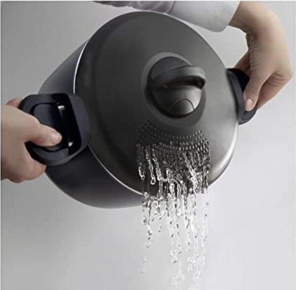 Accademia Mugnano Pentola Cuoci Pasta Antiaderente in Alluminio cm 22 con Coperchio