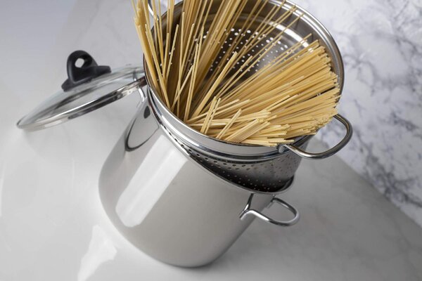 BARAZZONI Pentola Cuoci Pasta Pastaiola in Acciaio Inox cm 22 con Cestello Scolapasta - Cuoci e Vedi