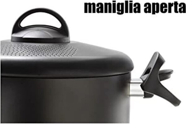 Accademia Mugnano Pentola Cuoci Pasta Antiaderente in Alluminio cm 22 con Coperchio