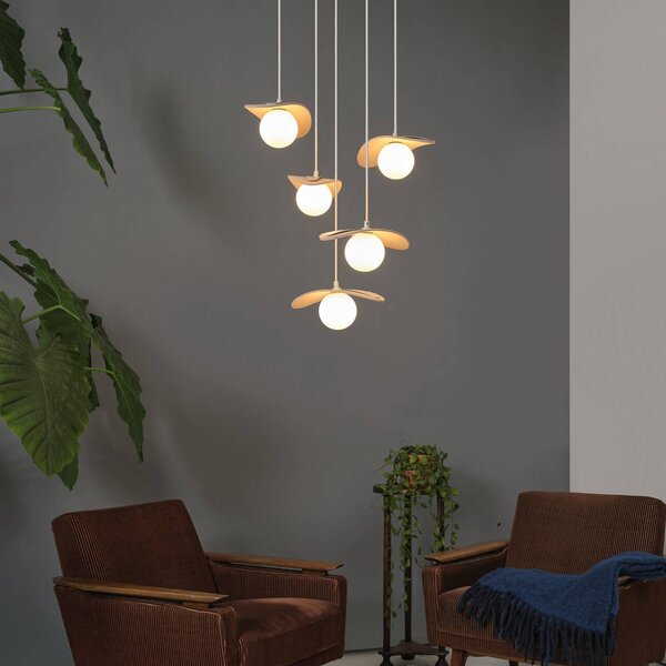 OSRAM Lampada a sospensione Decor Pearl, dimmerabile, Crema / Ambra, Soggiorno / Sala da pranzo, Tessuto / Stoffa / Seta, Moderno, Lampada a sospensione