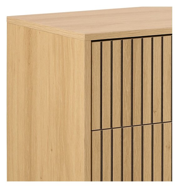 Cassettiera effetto rovere in colore naturale 158x80x40 cm Albany - Actona