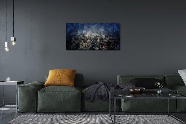 Stampa quadro su tela Mani Luce blu 100x50 cm