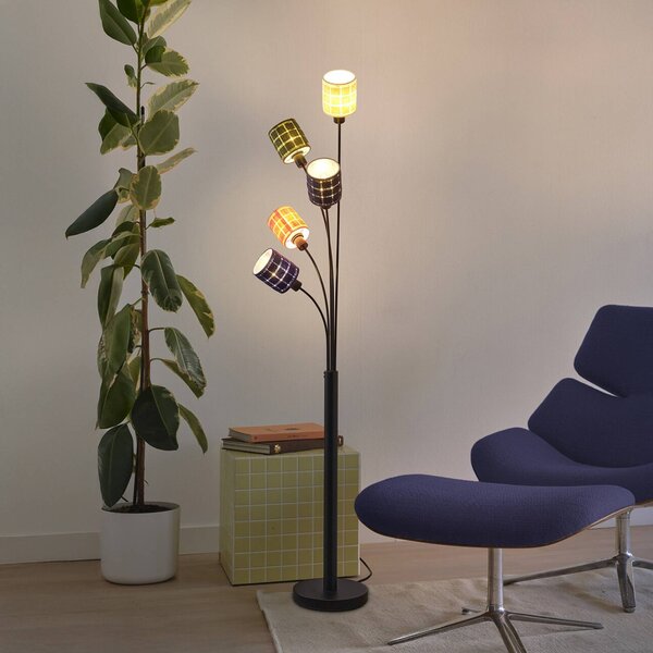 OSRAM Lampada da terra Decor Felt Weaving Cans, Multicolore, Soggiorno / Sala da pranzo, Tessuto / Stoffa / Seta, Lampada da terra