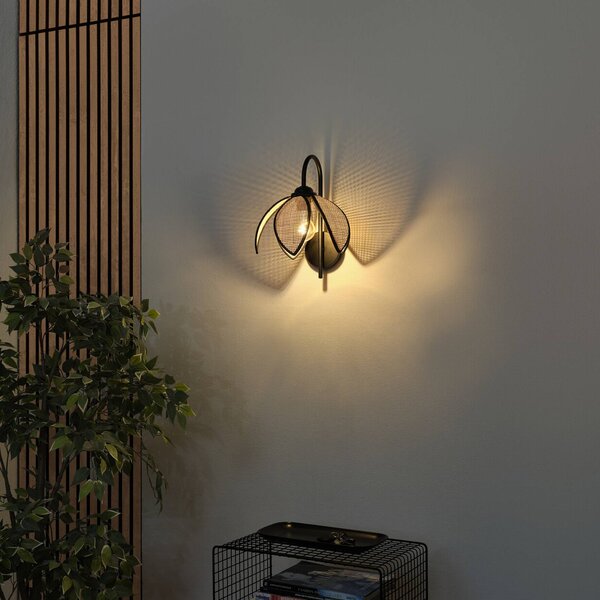 OSRAM Applique da parete Decor Rattan Lotus, dimmerabile, Crema / Ambra, Soggiorno / Sala da pranzo, Legno, Mediterraneo, Applique