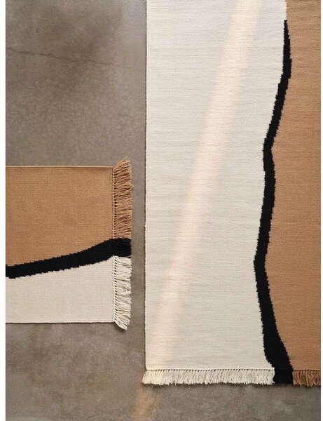 Ferm LIVING - Soil Kelim Rug 170x240 Dark Sabbia/Off-White ferm LIVING