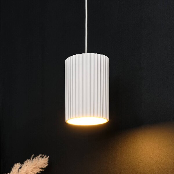 OSRAM Lampada a sospensione Decor Plaster Routes Tube, dimmerabile, Bianco / Opale, Soggiorno / Sala da pranzo, Gesso / Argilla, Lampada a sospensione