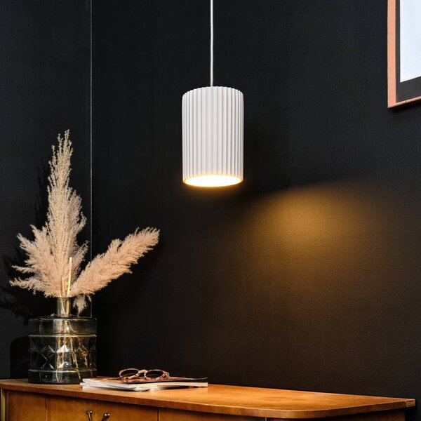 OSRAM Lampada a sospensione Decor Plaster Routes Tube, dimmerabile, Bianco / Opale, Soggiorno / Sala da pranzo, Gesso / Argilla, Lampada a sospensione
