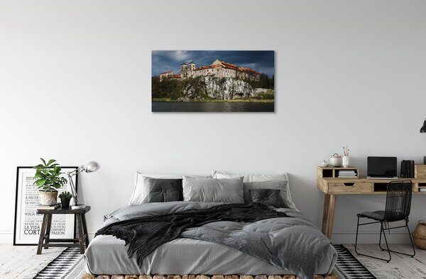 Quadro su tela Castello del fiume di Cracovia 100x50 cm