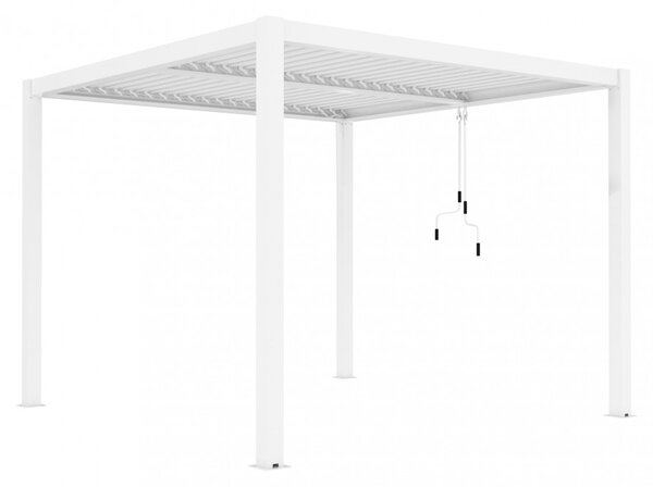 VivaGarden Pergola Bioclimatica da Esterno in Alluminio Copertura a Lamelle Orientabili Dimensioni 4x4x2,5 mt colore Bianco