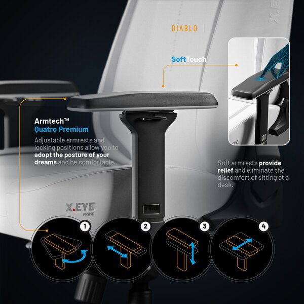 Sedia Gaming Bianca Diablo X.Eye Prime Ghosted White