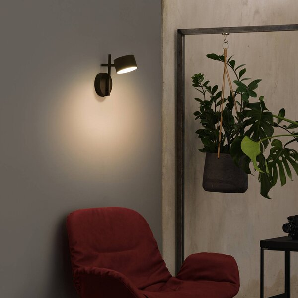 OSRAM Applique da parete a LED Decor Kyoto, dimmerabile, Nero, Soggiorno / Sala da pranzo, Alluminio, Moderno, Applique a LED