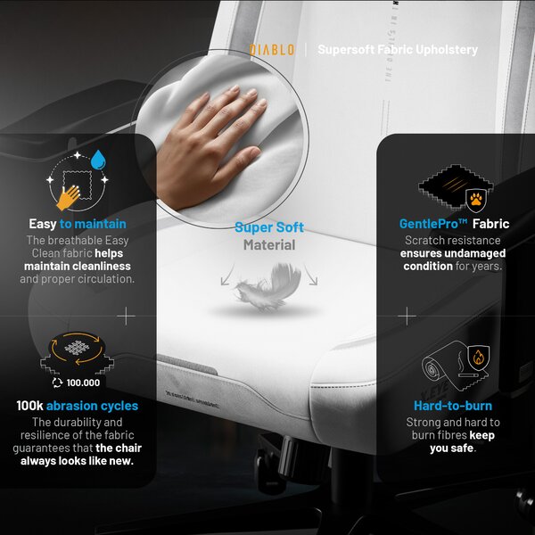 Sedia Gaming Bianca Diablo X.Eye Prime Ghosted White