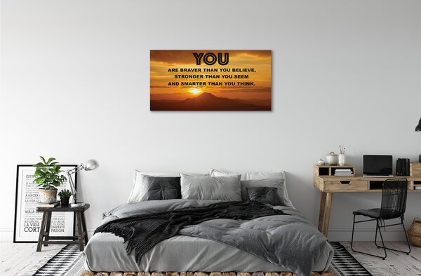 Quadro su tela Iscrizione al sole 100x50 cm