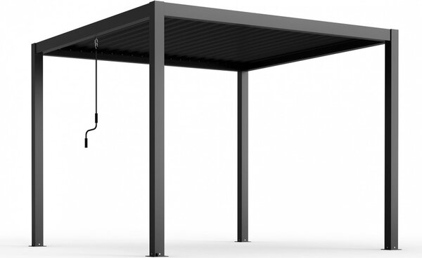 VivaGarden Pergola Bioclimatica da Esterno in Alluminio Copertura a Lamelle Orientabili Dimensioni 4x3x2,5 mt colore Grigio Scuro