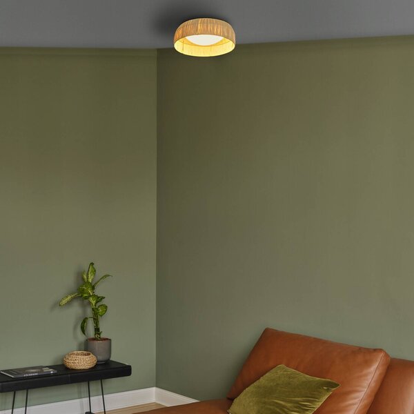 OSRAM Plafoniera a LED Decor Bamboo Paper, Marrone / Ruggine, Soggiorno / Sala da pranzo, bambù, Campagna / Rustiche, Plafoniera LED