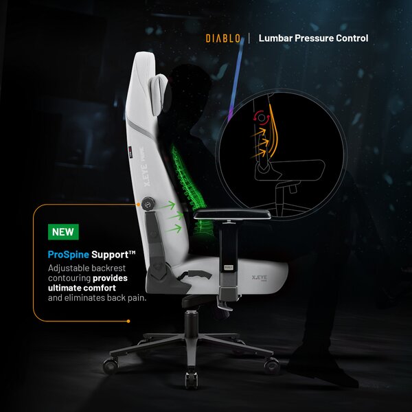 Sedia Gaming Bianca Diablo X.Eye Prime Ghosted White