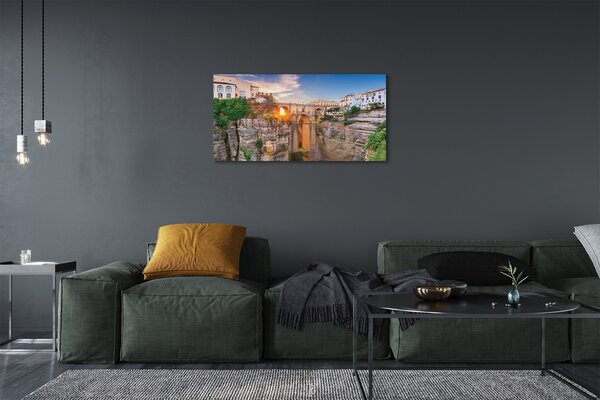 Quadro su tela Sunset del ponte della Spagna 100x50 cm