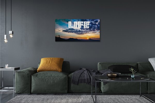 Quadro su tela Iscrizione del cielo occidentale 100x50 cm