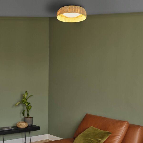 OSRAM Plafoniera a LED Decor Bamboo Paper, Marrone / Ruggine, Soggiorno / Sala da pranzo, bambù, Campagna / Rustiche, Plafoniera LED