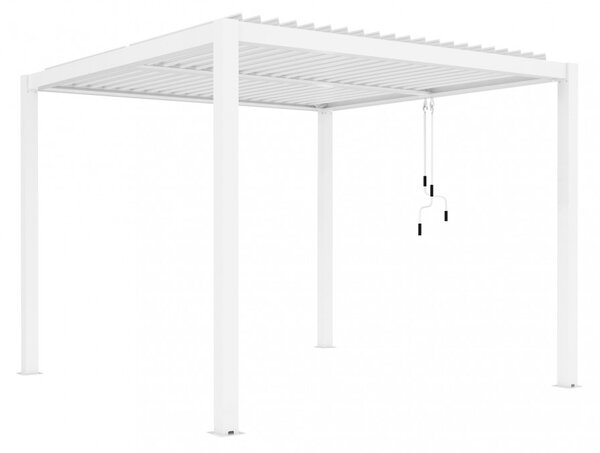 VivaGarden Pergola Bioclimatica da Esterno in Alluminio Copertura a Lamelle Orientabili Dimensioni 4x4x2,5 mt colore Bianco
