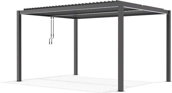 VivaGarden Pergola Bioclimatica da Esterno in Alluminio Copertura a Lamelle Orientabili Dimensioni 3x4 mt colore Grigio Scuro