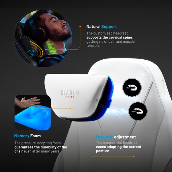 Sedia Gaming Bianca Diablo X.Eye Prime Ghosted White