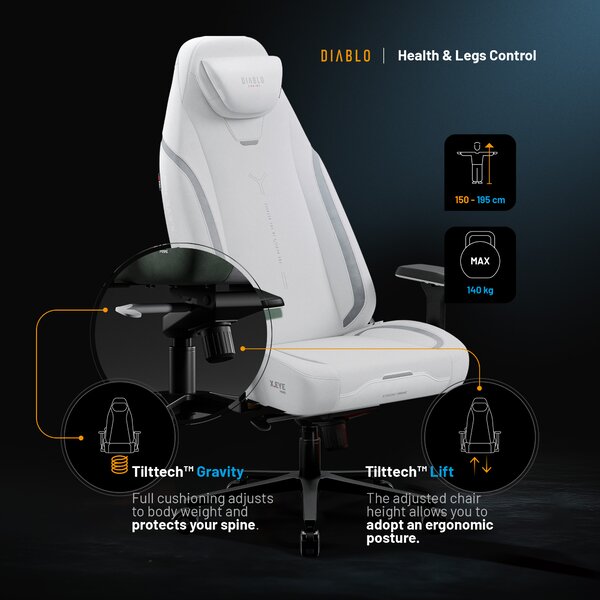 Sedia Gaming Bianca Diablo X.Eye Prime Ghosted White
