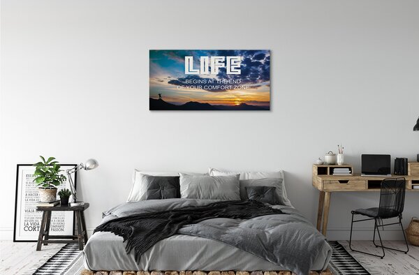 Quadro su tela Iscrizione del cielo occidentale 100x50 cm