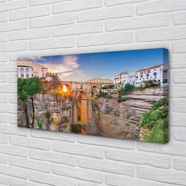 Quadro su tela Sunset del ponte della Spagna 100x50 cm