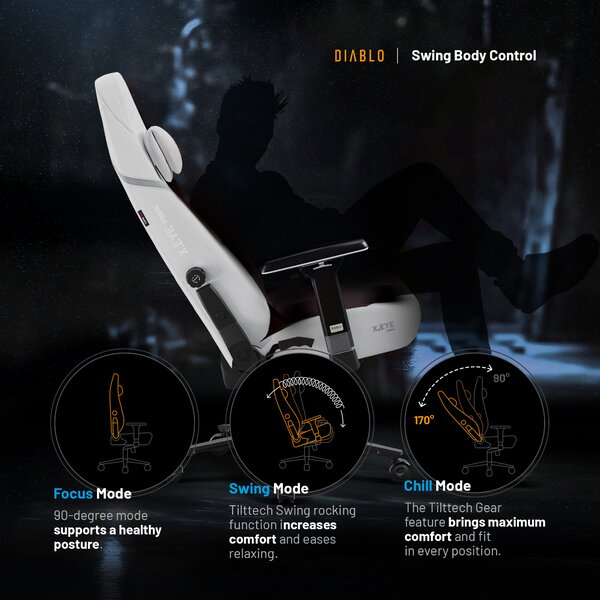 Sedia Gaming Bianca Diablo X.Eye Prime Ghosted White
