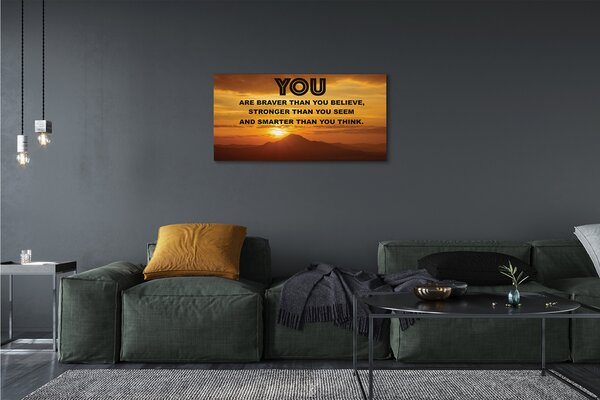 Quadro su tela Iscrizione al sole 100x50 cm