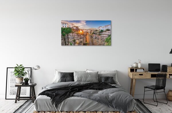 Quadro su tela Sunset del ponte della Spagna 100x50 cm