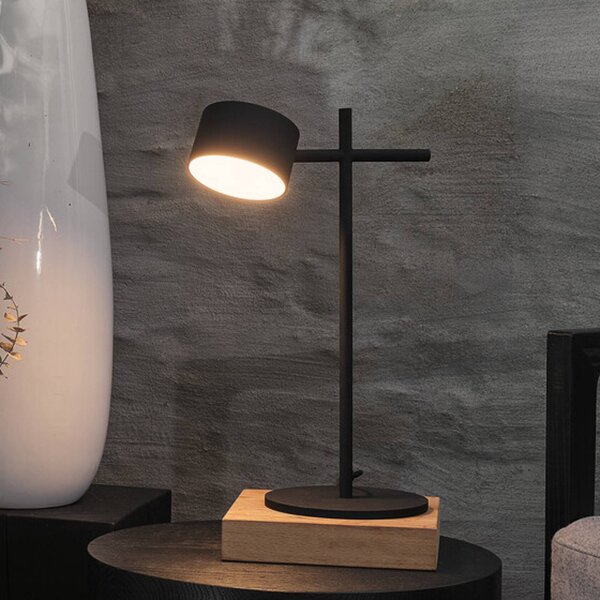 OSRAM Lampada da tavolo a LED Decor Kyoto, dimmerabile, Nero, Soggiorno / Sala da pranzo, Alluminio, Moderno, Lampada da tavolo LED