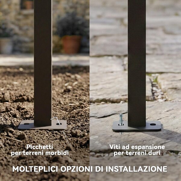 VivaGarden Pergola da Esterno Addossata in Acciao/Poliestere Dimensioni 3x3 m colore Crema
