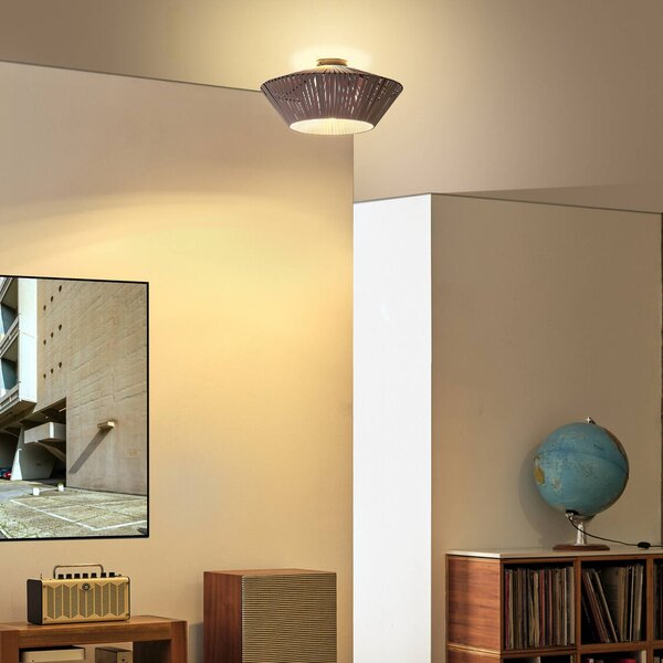 OSRAM Plafoniera soffitto Decor Stripes, dimmerabile, Alluminio / Grigio / Zincato, Soggiorno / Sala da pranzo, Tessuto / Stoffa / Seta, Plafoniera