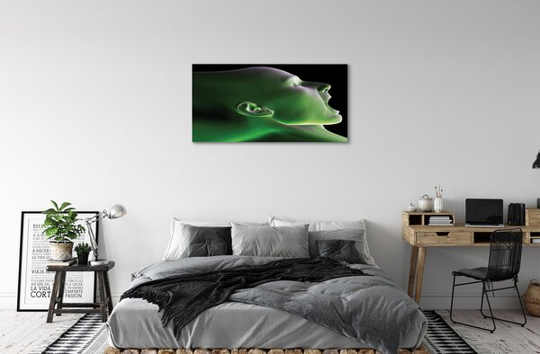 Quadro su tela Luce verde della testa umana 100x50 cm