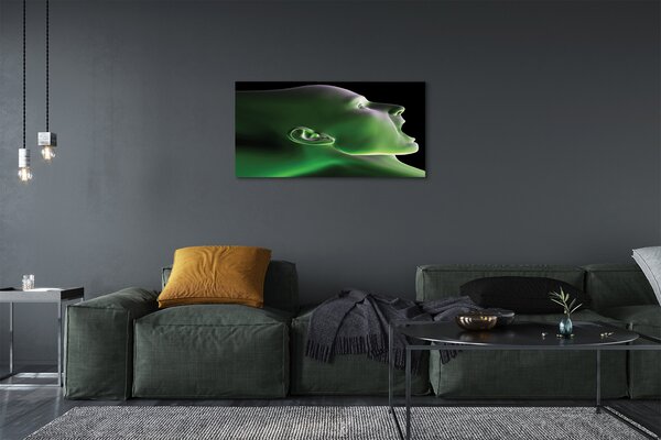 Quadro su tela Luce verde della testa umana 100x50 cm