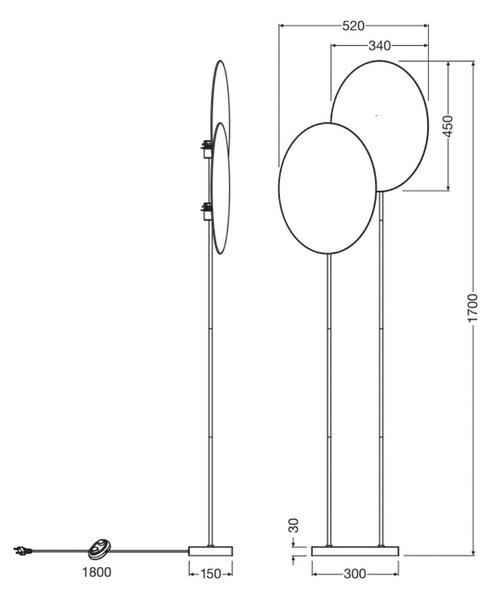 OSRAM Lampada da terra Decor Rattan Dandelion, Crema / Ambra, Soggiorno / Sala da pranzo, Legno, Mediterraneo, Lampada da terra