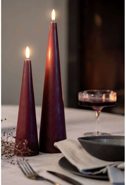 Uyuni - Candela a Cono LED 5,8x21,5 cm Wine Rosso/Smooth Uyuni Lighting