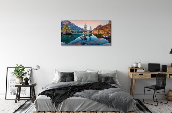 Quadro stampa su tela Germania montagne Alpi Autumn Lake 100x50 cm