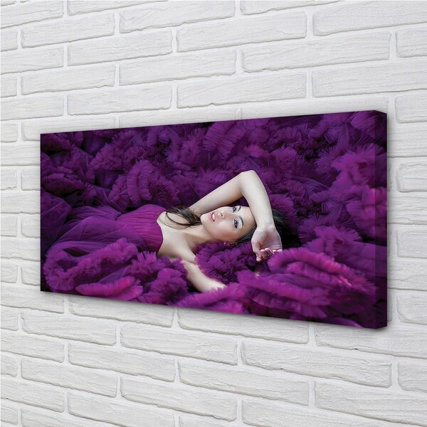 Quadro su tela Donna viola 100x50 cm