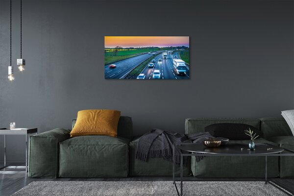 Quadro su tela Auto Sky Highway 100x50 cm