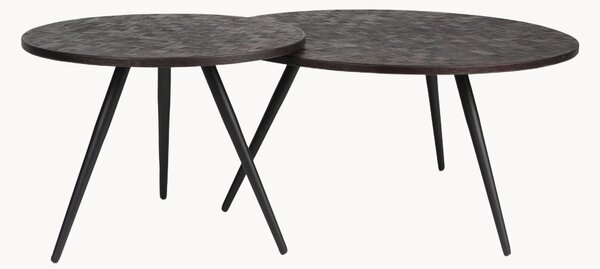 Set di 2 tavolini da salotto con piano in legno di teak Webster