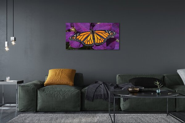 Quadro su tela Fiori di farfalla colorati 100x50 cm