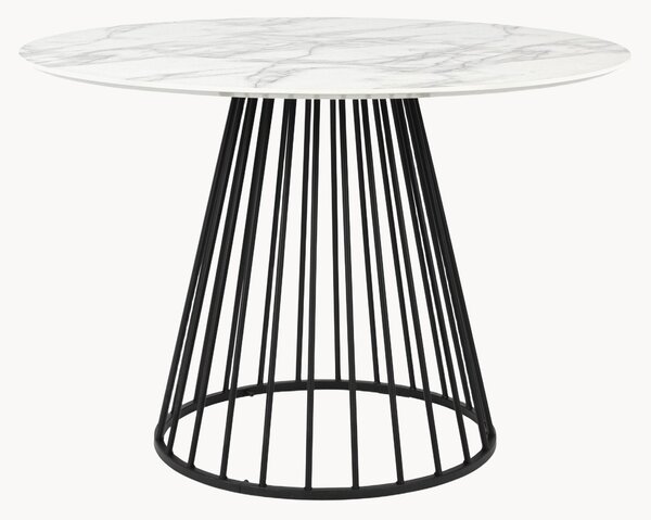 Tavolo rotondo con piano effetto marmo Floris, Ø 110 cm
