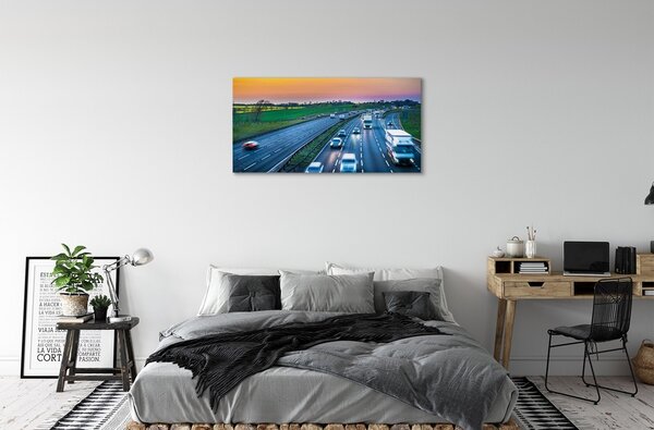 Quadro su tela Auto Sky Highway 100x50 cm